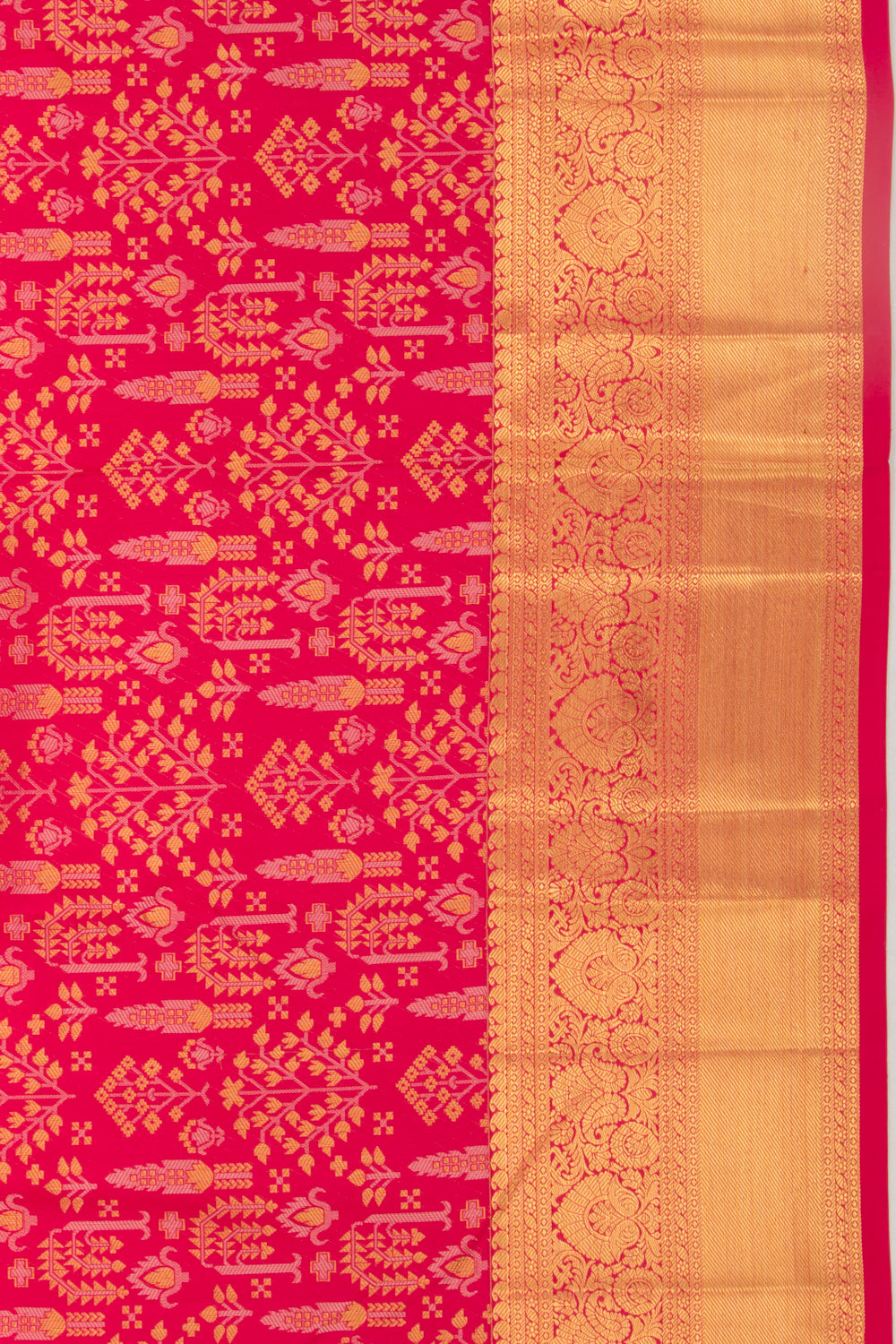 Kanchipuram Silk Brocade Pink Saree