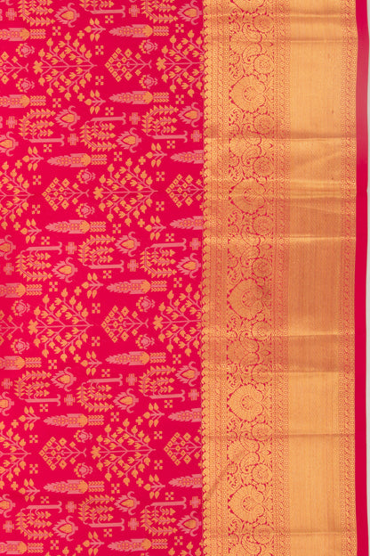 Kanchipuram Silk Brocade Pink Saree