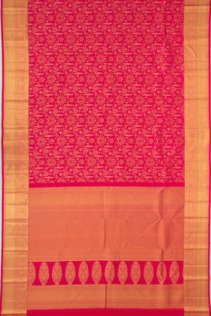 Kanchipuram Silk Brocade Pink Saree