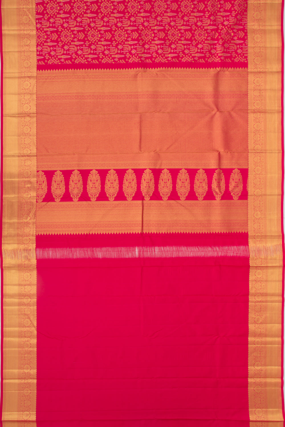Kanchipuram Silk Brocade Pink Saree