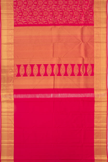 Kanchipuram Silk Brocade Pink Saree
