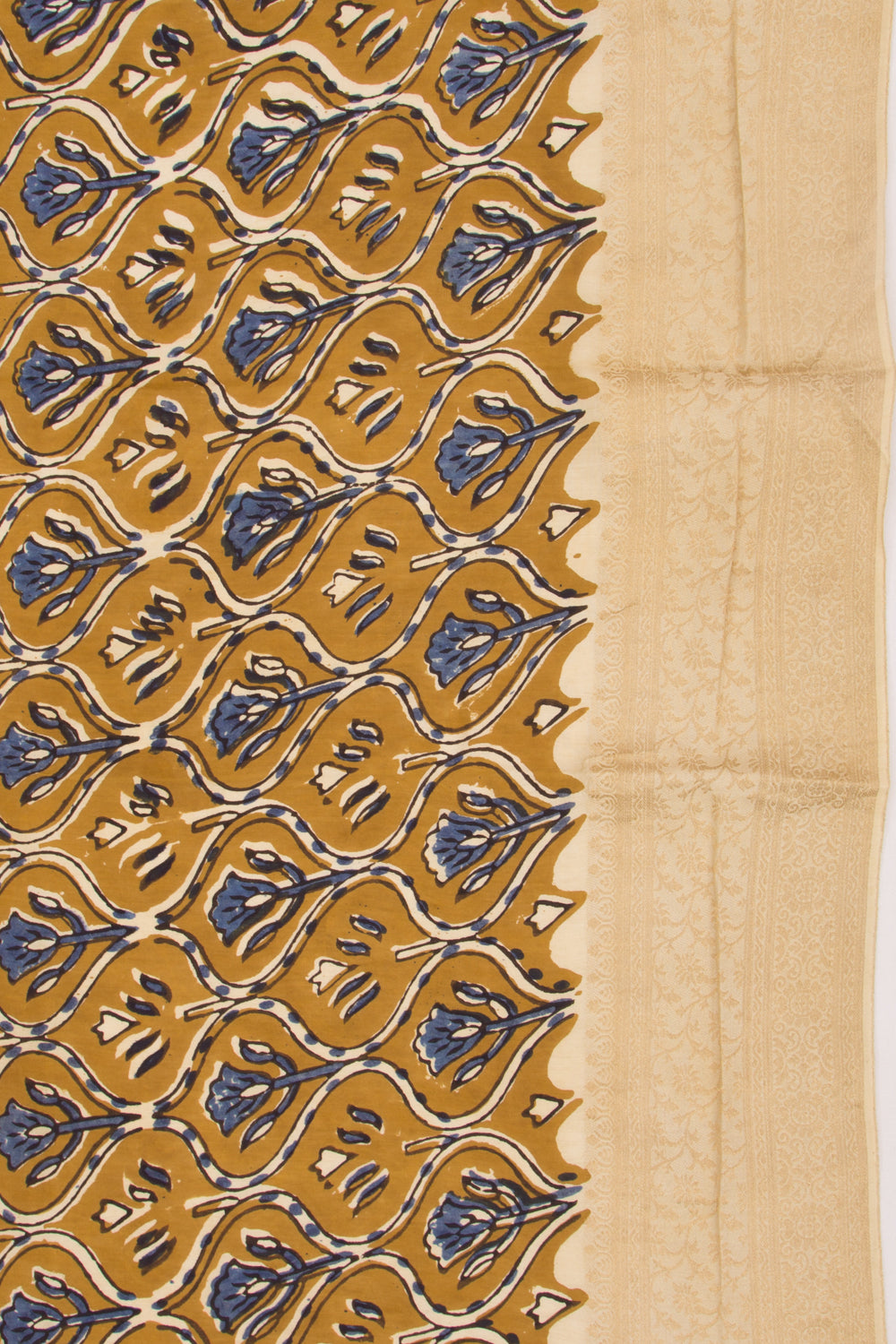 Chanderi Silk Batik Printed Mehendi Green Saree