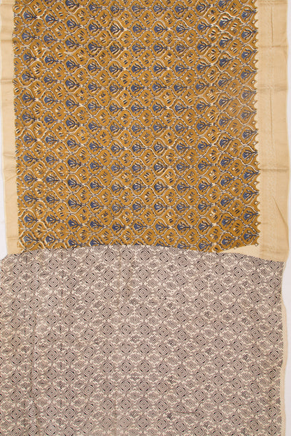 Chanderi Silk Batik Printed Mehendi Green Saree