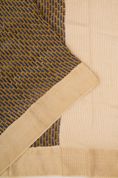 Chanderi Silk Batik Printed Mehendi Green Saree