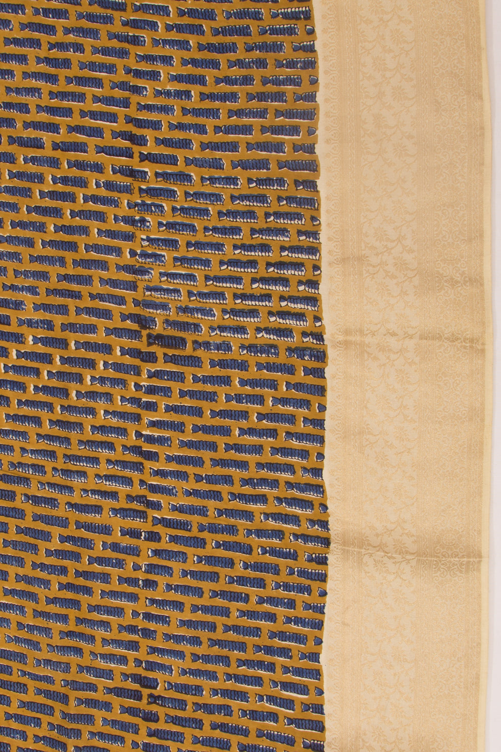 Chanderi Silk Batik Printed Mehendi Green Saree