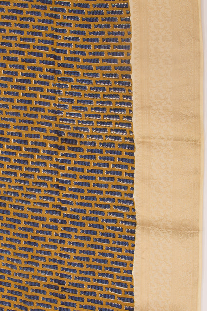 Chanderi Silk Batik Printed Mehendi Green Saree