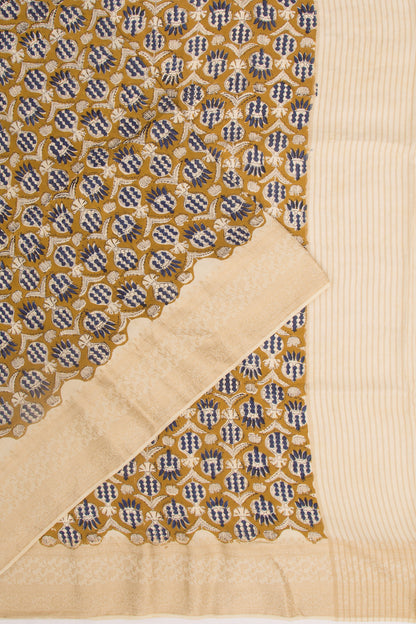 Chanderi Silk Batik Printed Green Saree