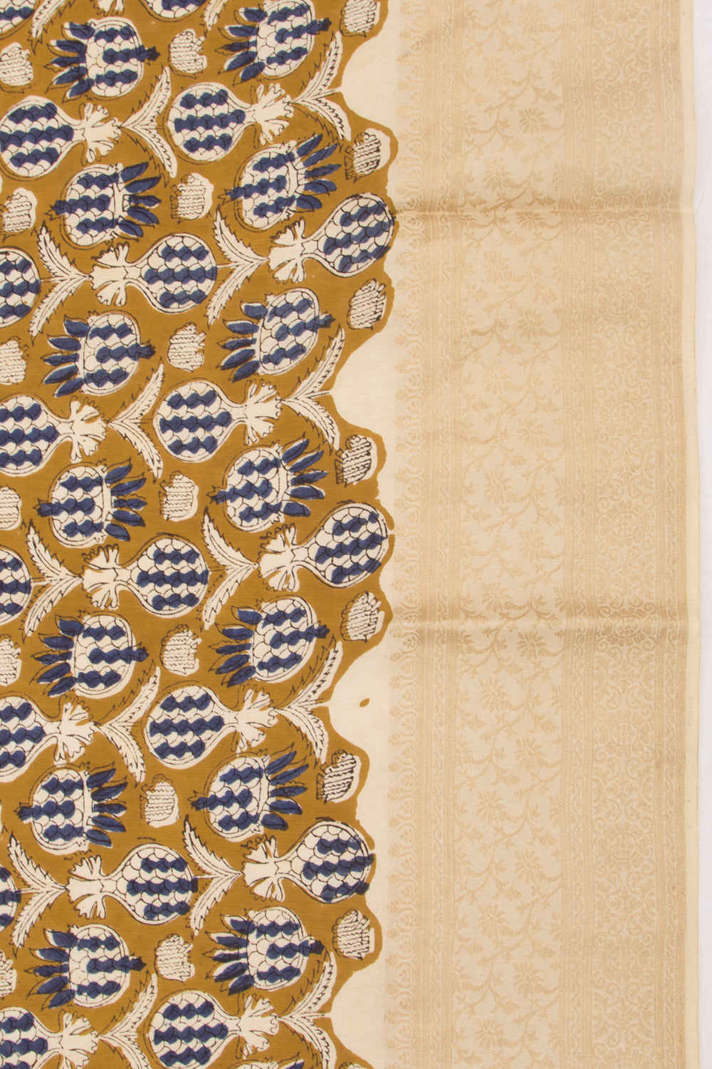 Chanderi Silk Batik Printed Green Saree