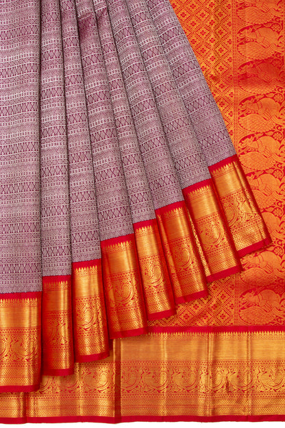 Kanchipuram Silk Brocade Burgundy Saree