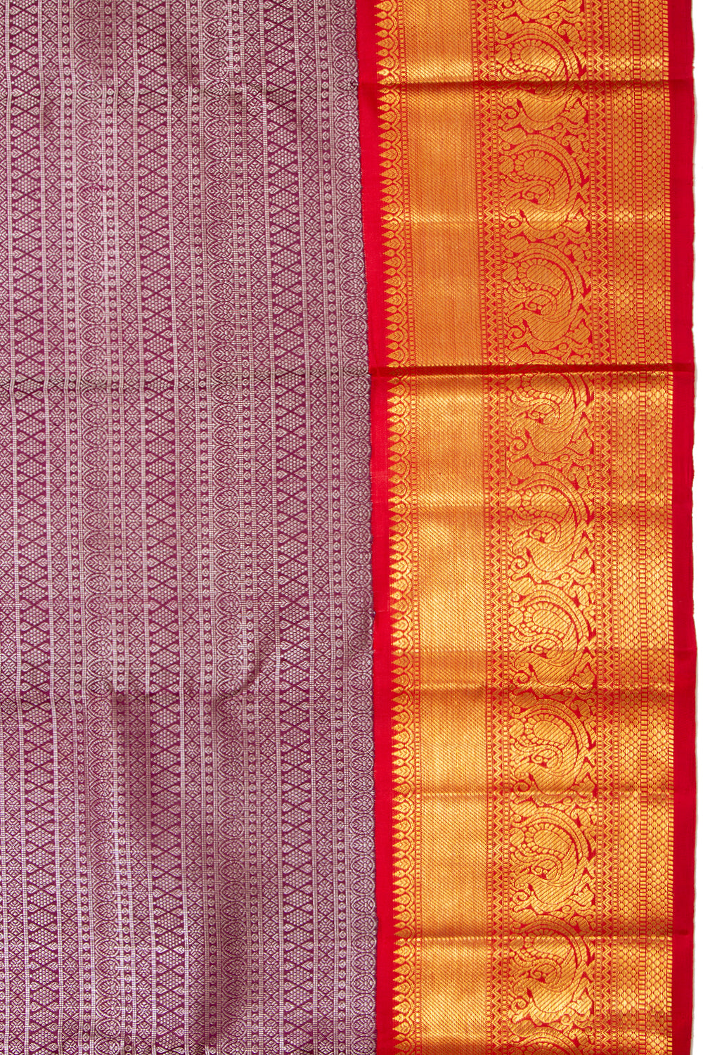 Kanchipuram Silk Brocade Burgundy Saree