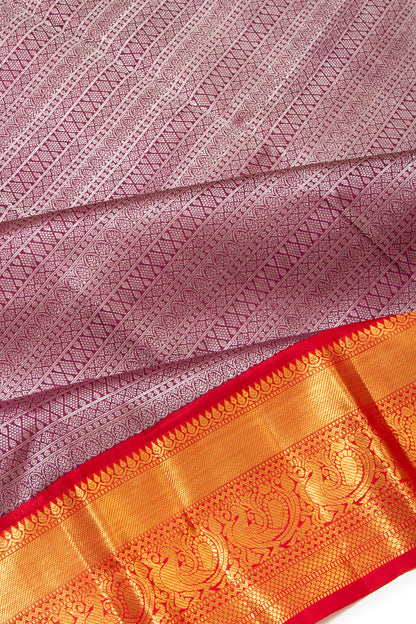 Kanchipuram Silk Brocade Burgundy Saree