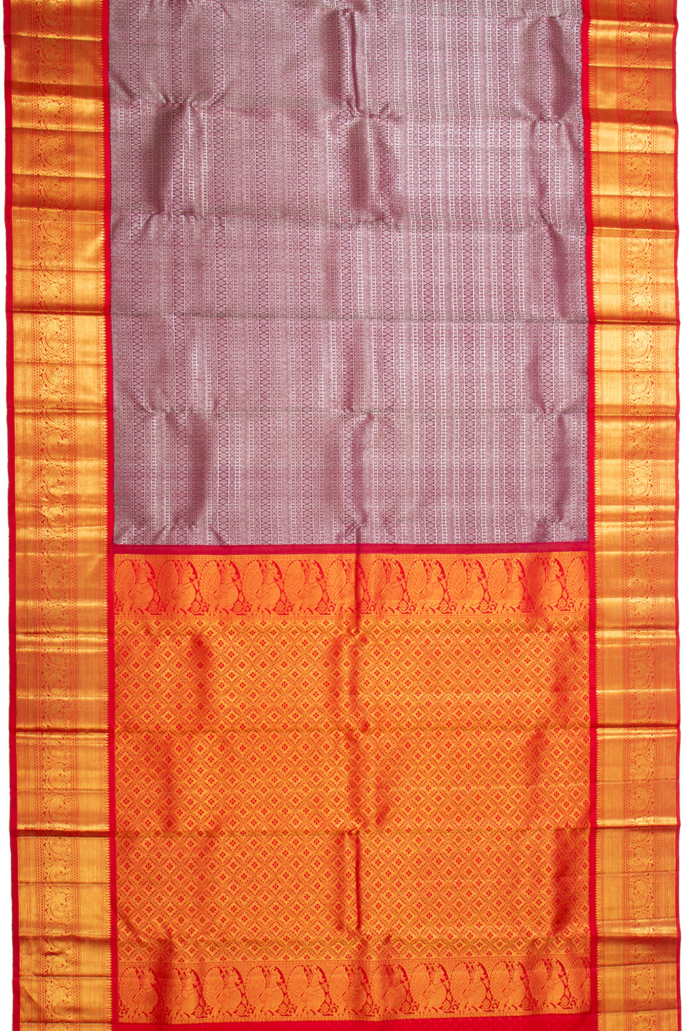 Kanchipuram Silk Brocade Burgundy Saree