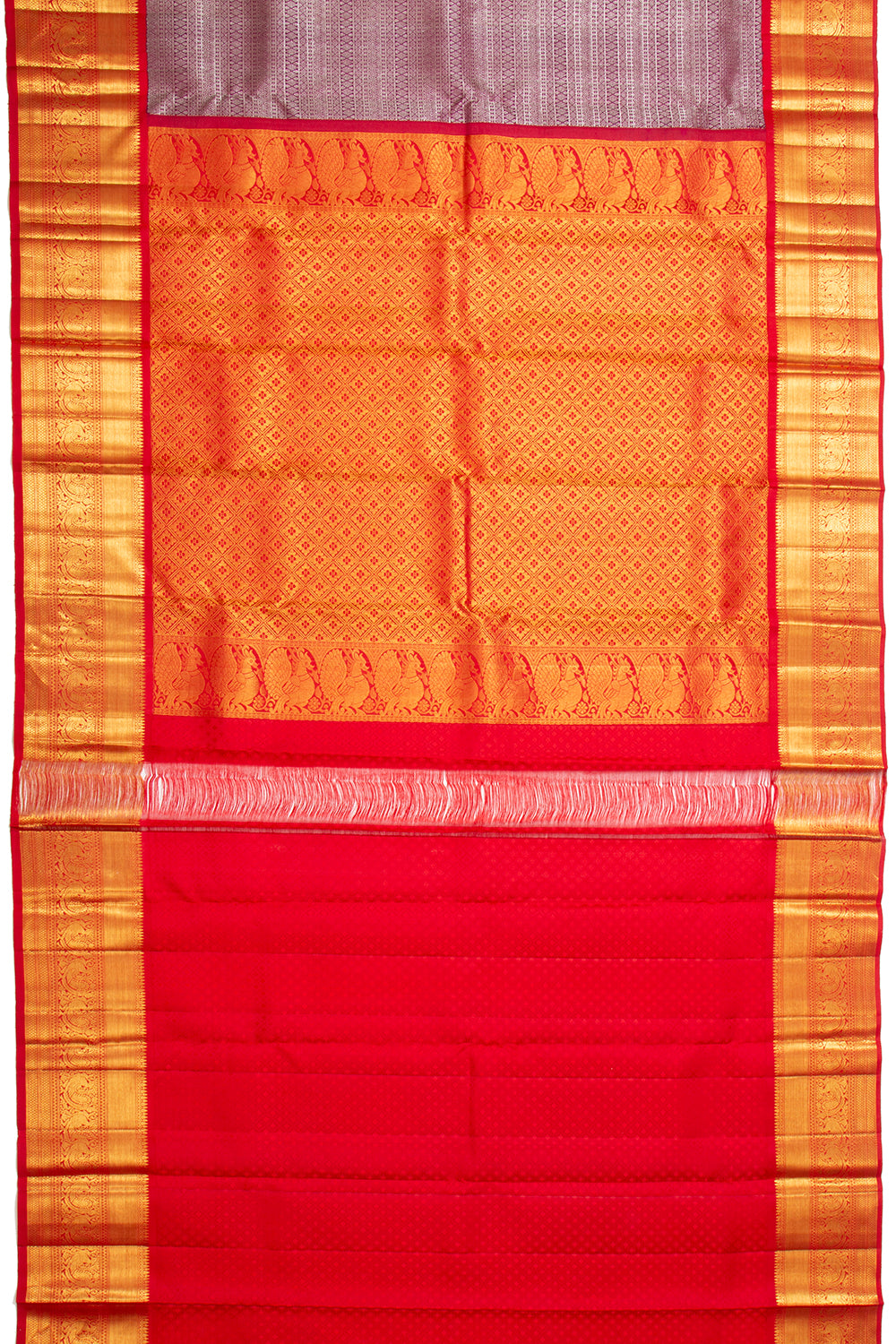 Kanchipuram Silk Brocade Burgundy Saree