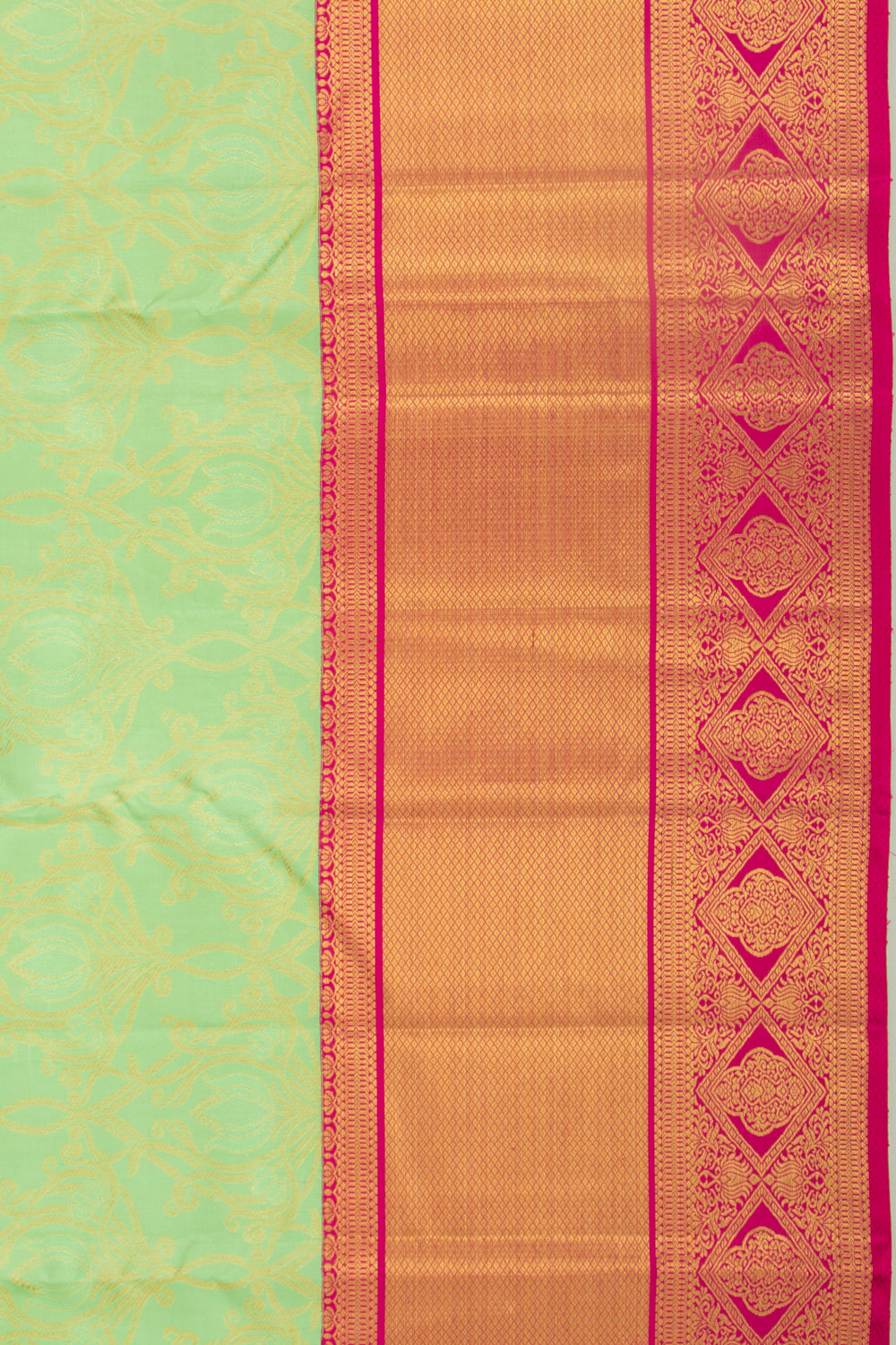 Kanchipuram Silk Jaal Green Saree