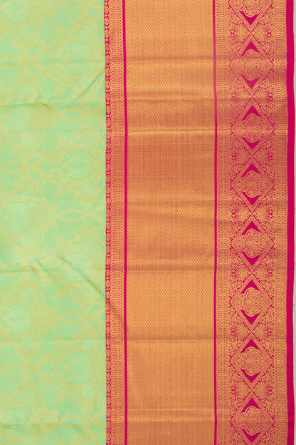 Kanchipuram Silk Jaal Green Saree
