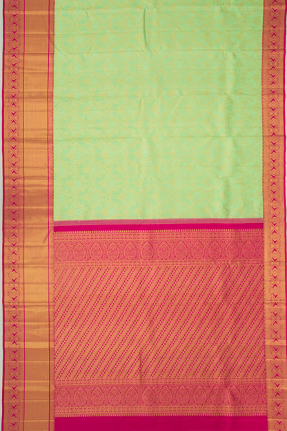 Kanchipuram Silk Jaal Green Saree