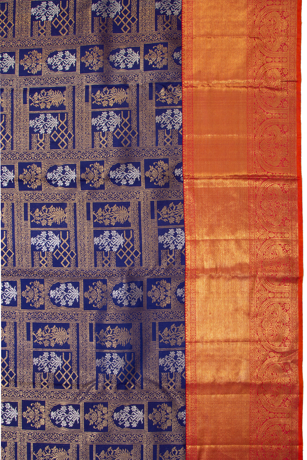Kanchipuram Silk Brocade Royal Blue Saree