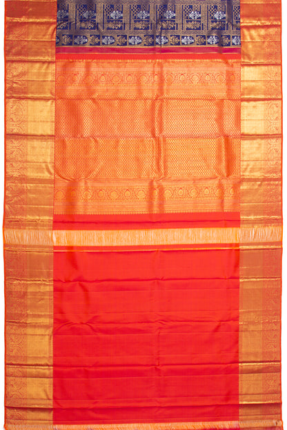Kanchipuram Silk Brocade Royal Blue Saree