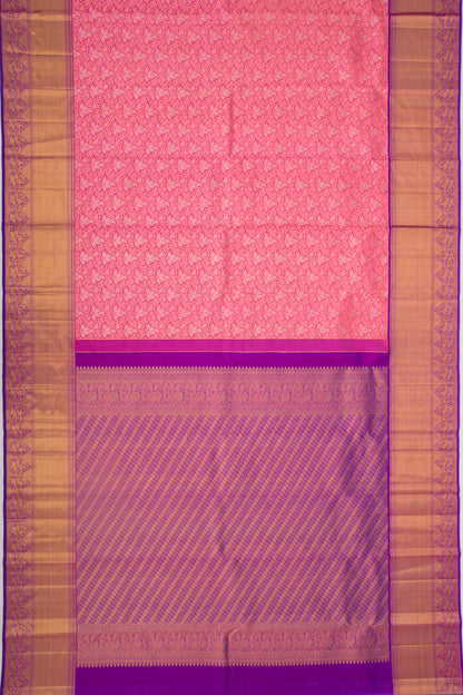 Kanchipuram Silk Brocade Pink Saree