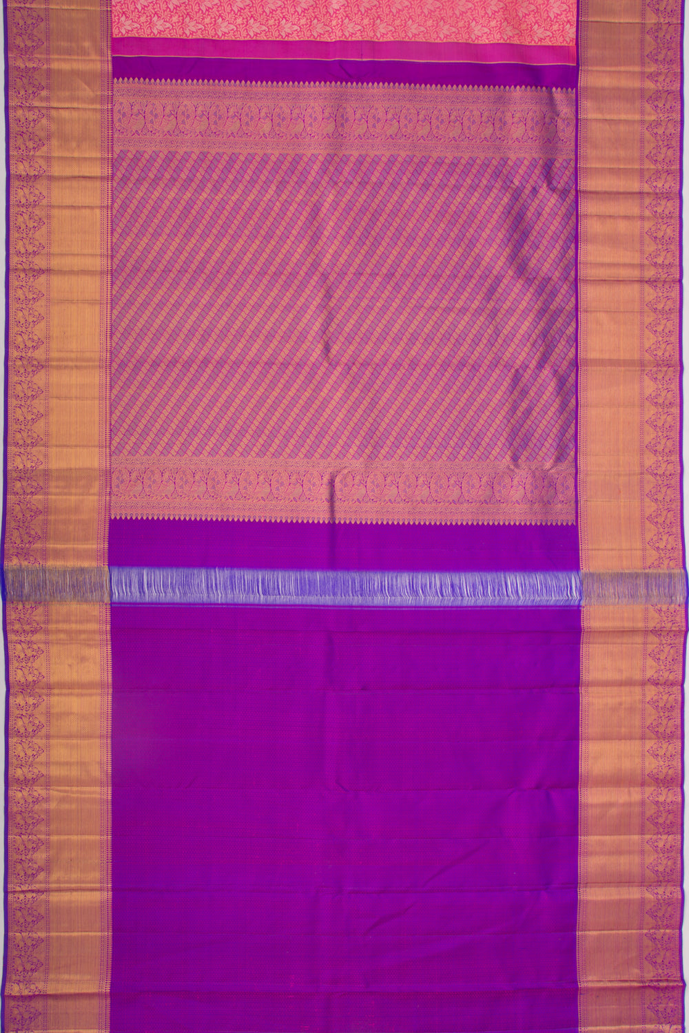 Kanchipuram Silk Brocade Pink Saree
