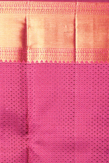 Kanchipuram Silk Tissue Jaal Pink Saree