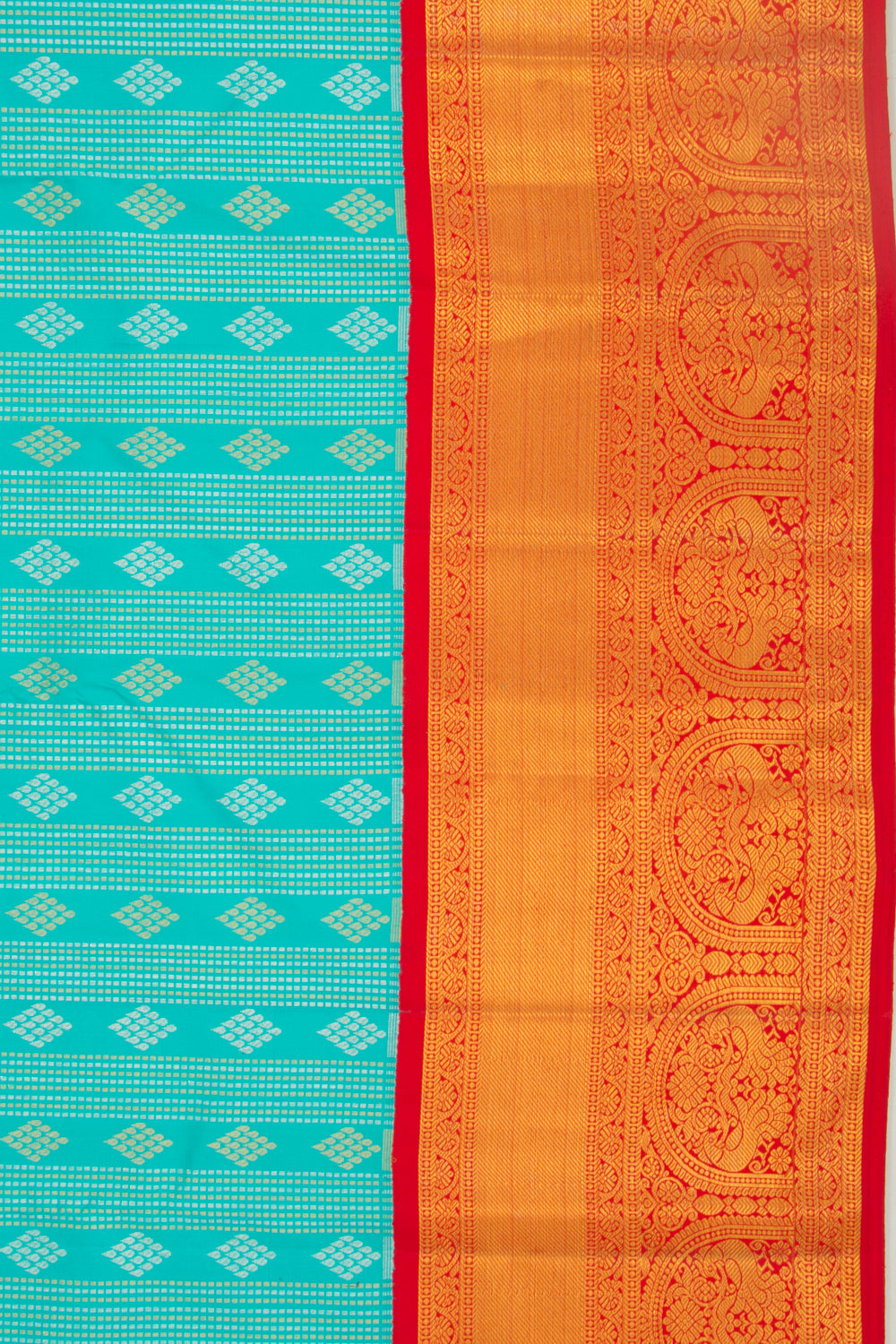 Kanchipuram Silk Brocade Sky Blue Saree