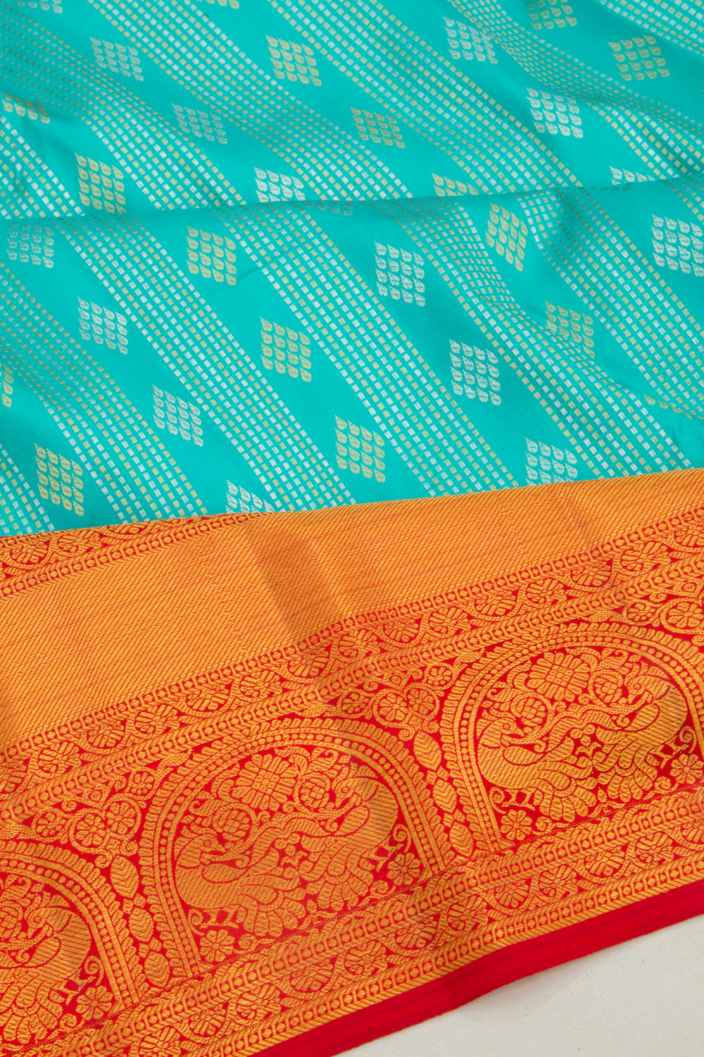 Kanchipuram Silk Brocade Sky Blue Saree