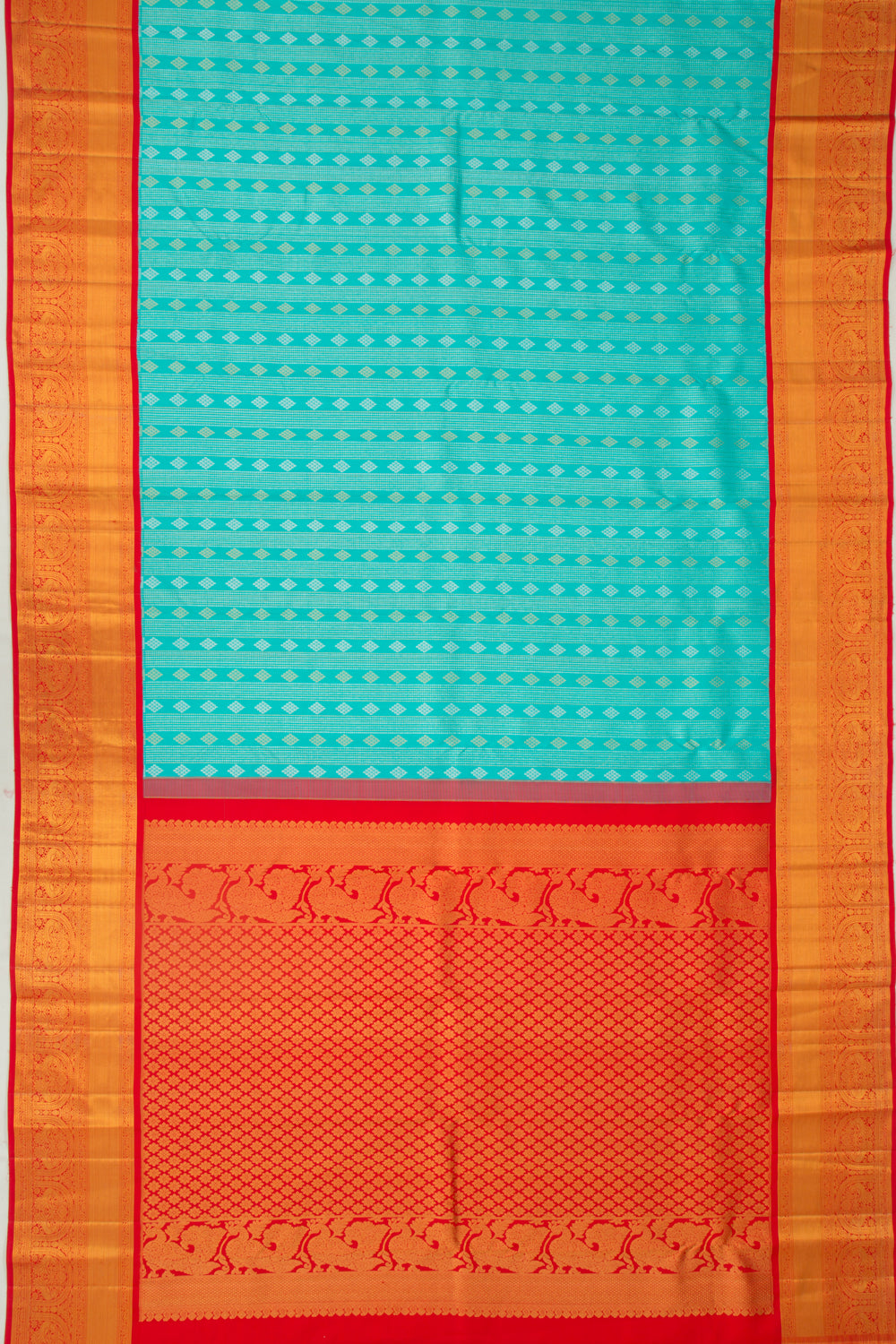 Kanchipuram Silk Brocade Sky Blue Saree