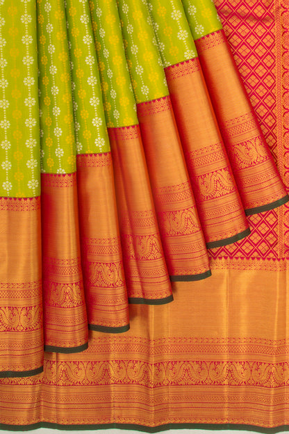 Kanchipuram Silk Brocade Green Saree