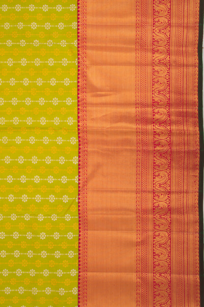Kanchipuram Silk Brocade Green Saree
