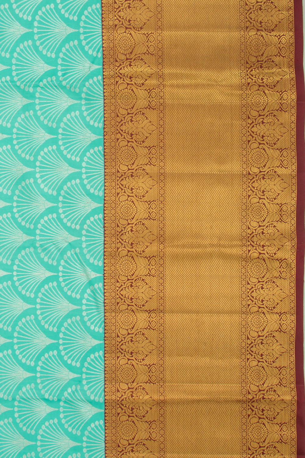 Kanchipuram Silk Brocade Sea Green Saree
