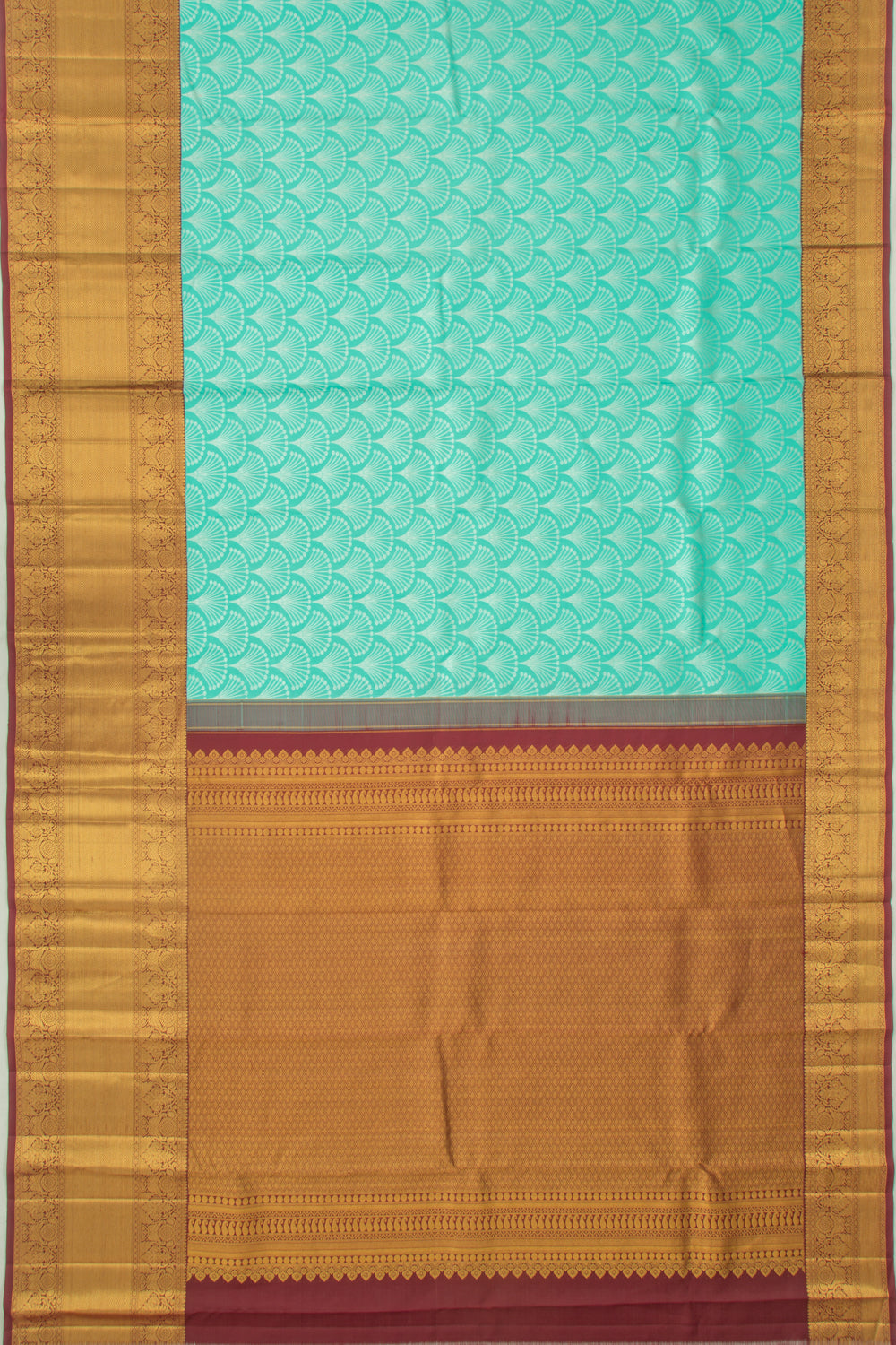 Kanchipuram Silk Brocade Sea Green Saree