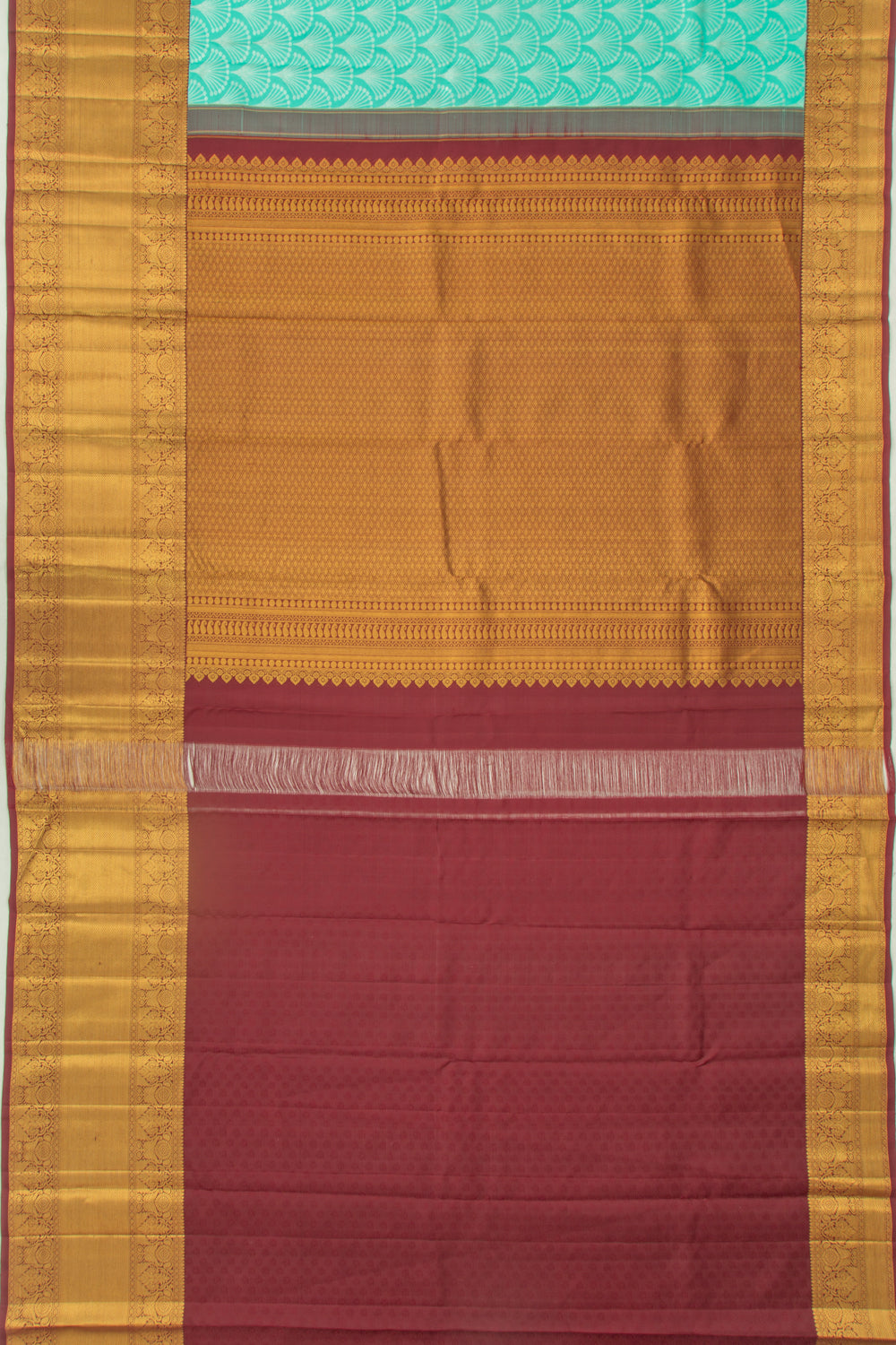 Kanchipuram Silk Brocade Sea Green Saree