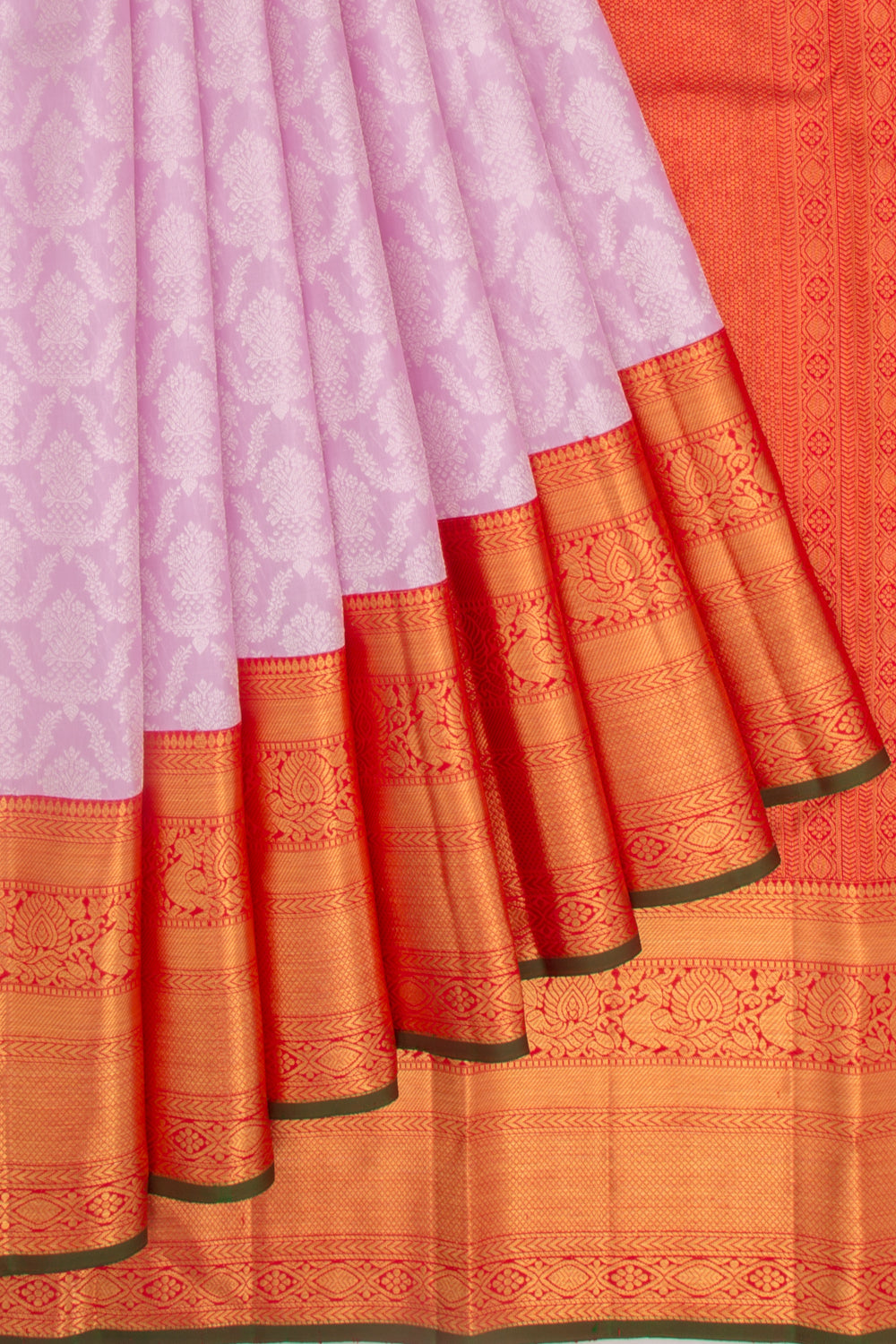 Kanchipuram Silk Jaal Lavender Saree