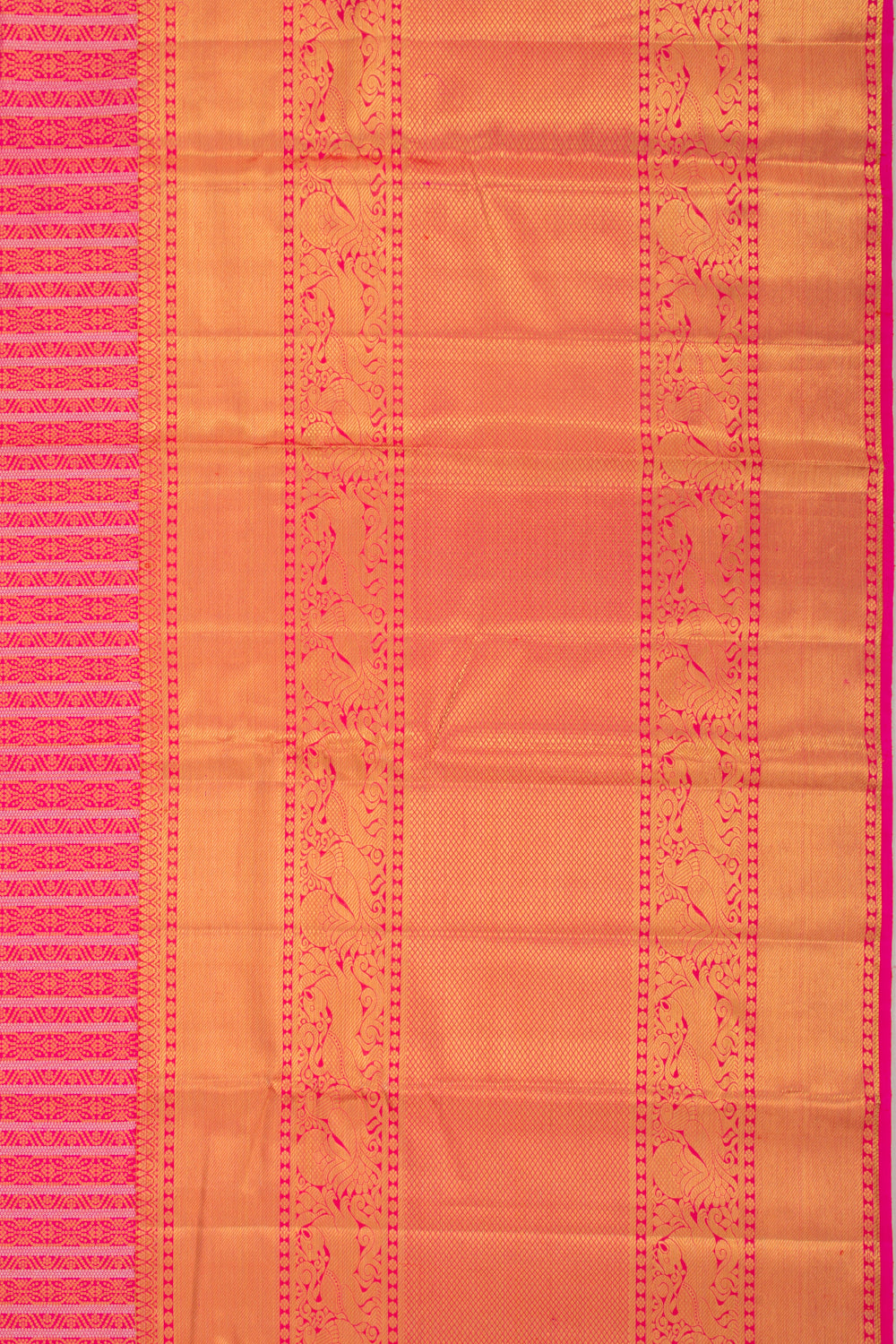 Kanchipuram Silk Brocade Pink Saree