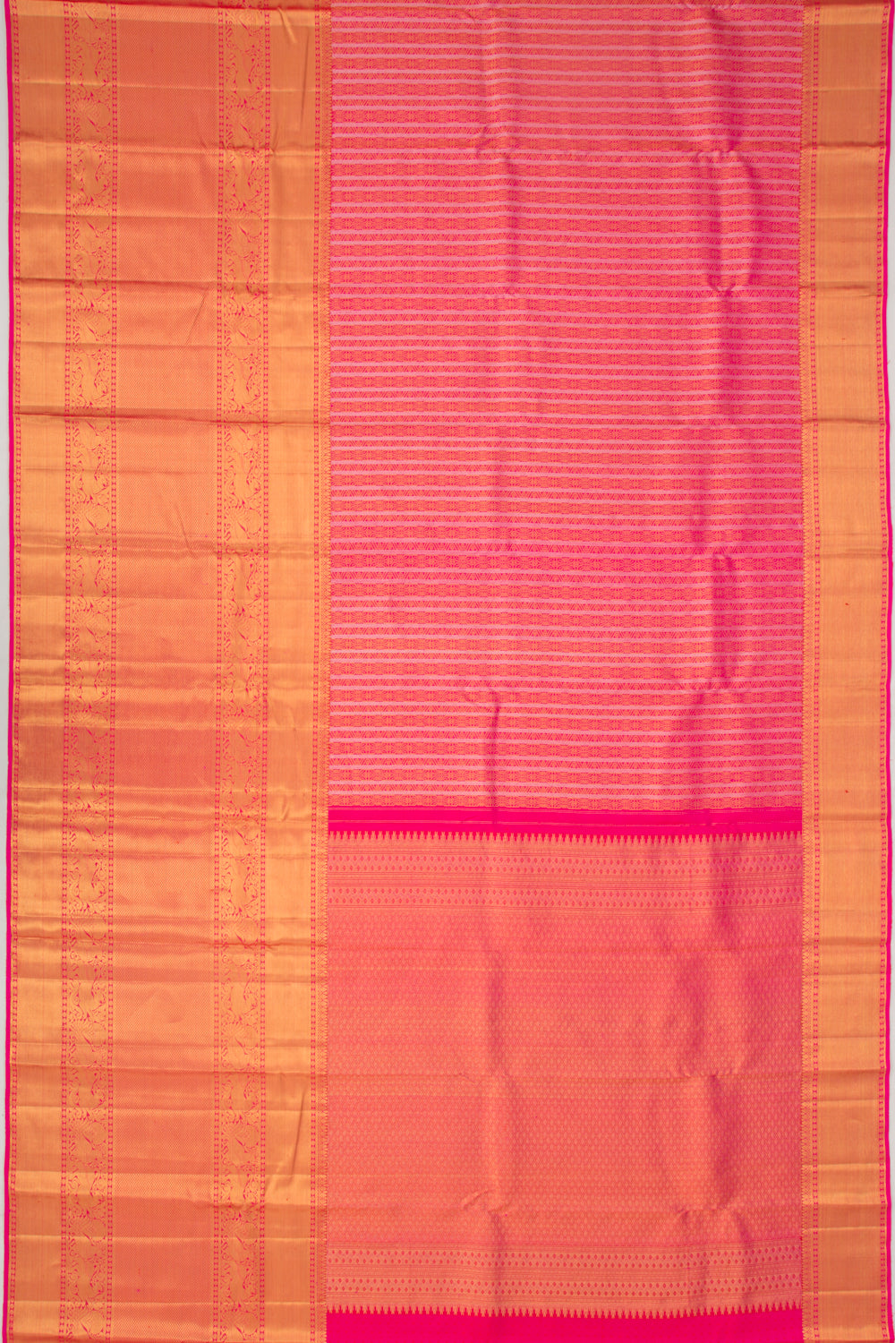 Kanchipuram Silk Brocade Pink Saree