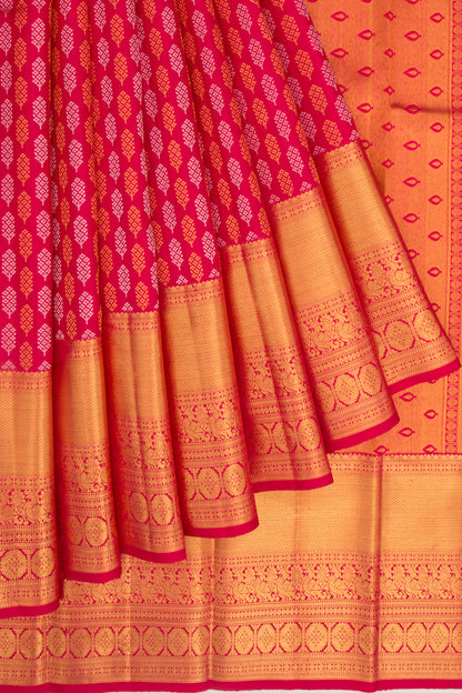 Kanchipuram Silk Brocade Pink Saree