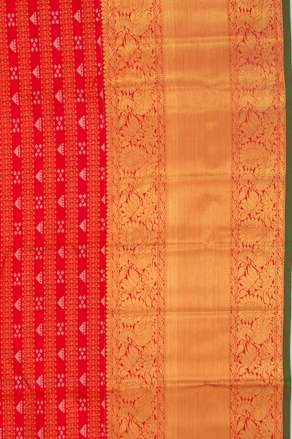 Kanchipuram Silk Brocade Red Saree