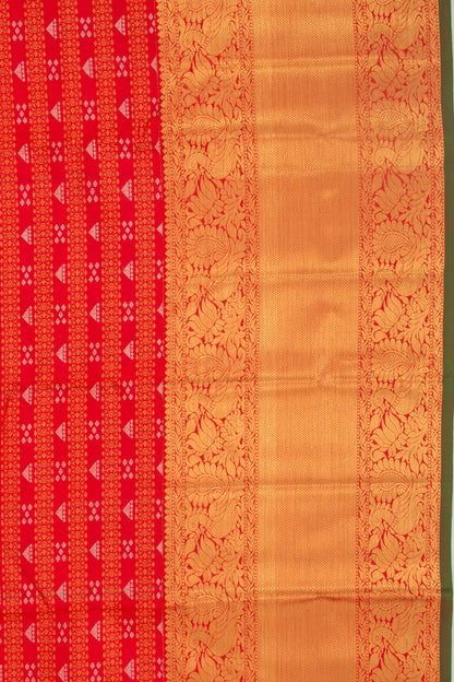 Kanchipuram Silk Brocade Red Saree