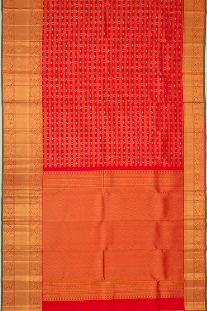 Kanchipuram Silk Brocade Red Saree
