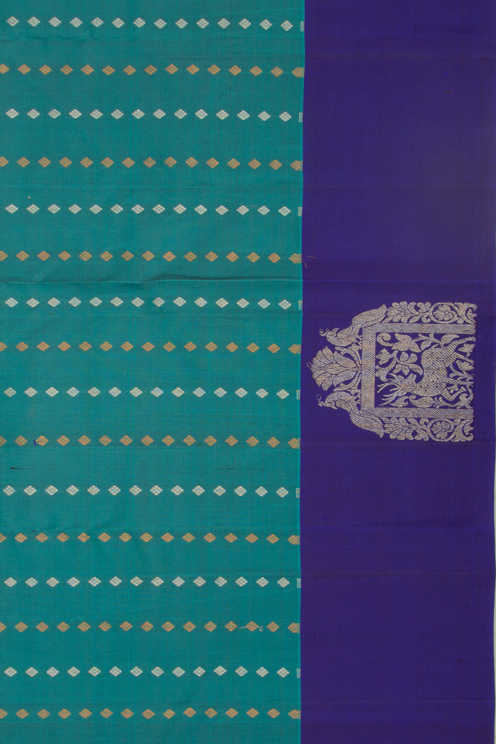 Taranga Kanchi Silk Brocade Teal Blue Saree