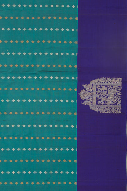 Taranga Kanchi Silk Brocade Teal Blue Saree