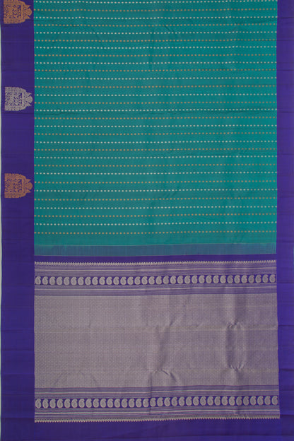 Taranga Kanchi Silk Brocade Teal Blue Saree