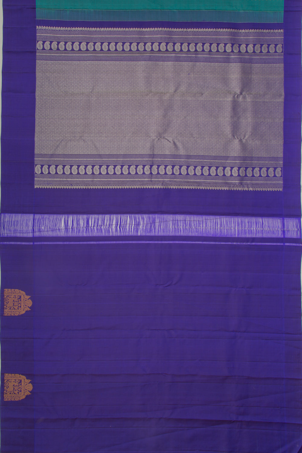 Taranga Kanchi Silk Brocade Teal Blue Saree