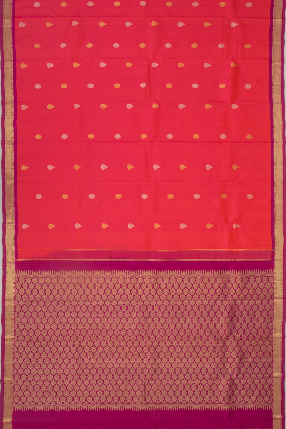 Kanchipuram Silk Butta Red Saree