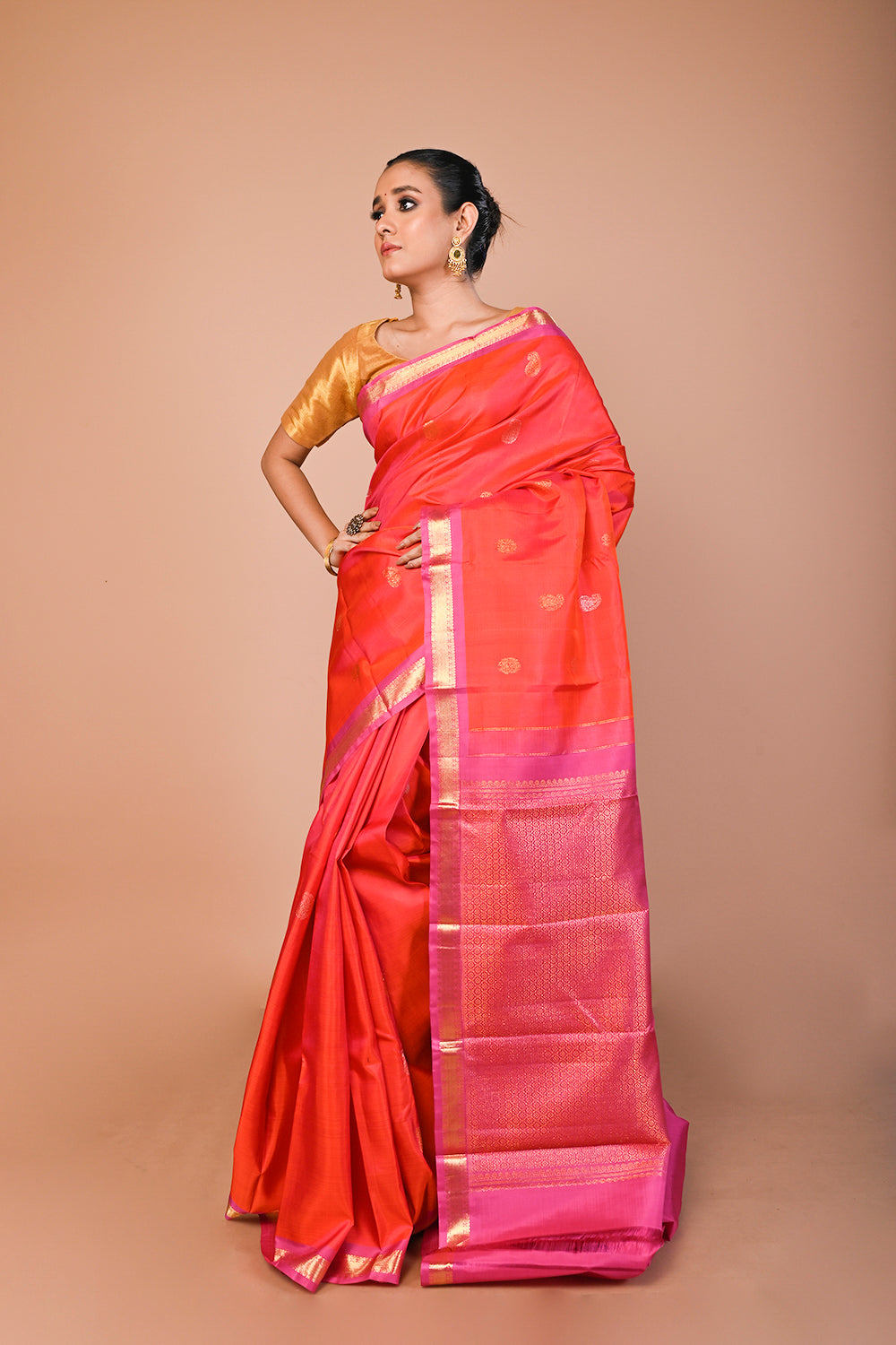 Kanchipuram Silk Butta Pink Saree