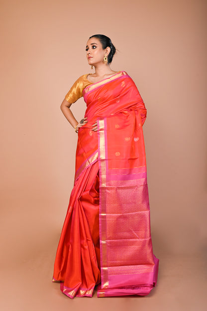 Kanchipuram Silk Butta Pink Saree