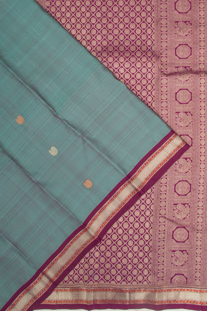 Kanchipuram Silk Butta Elephant Grey Saree