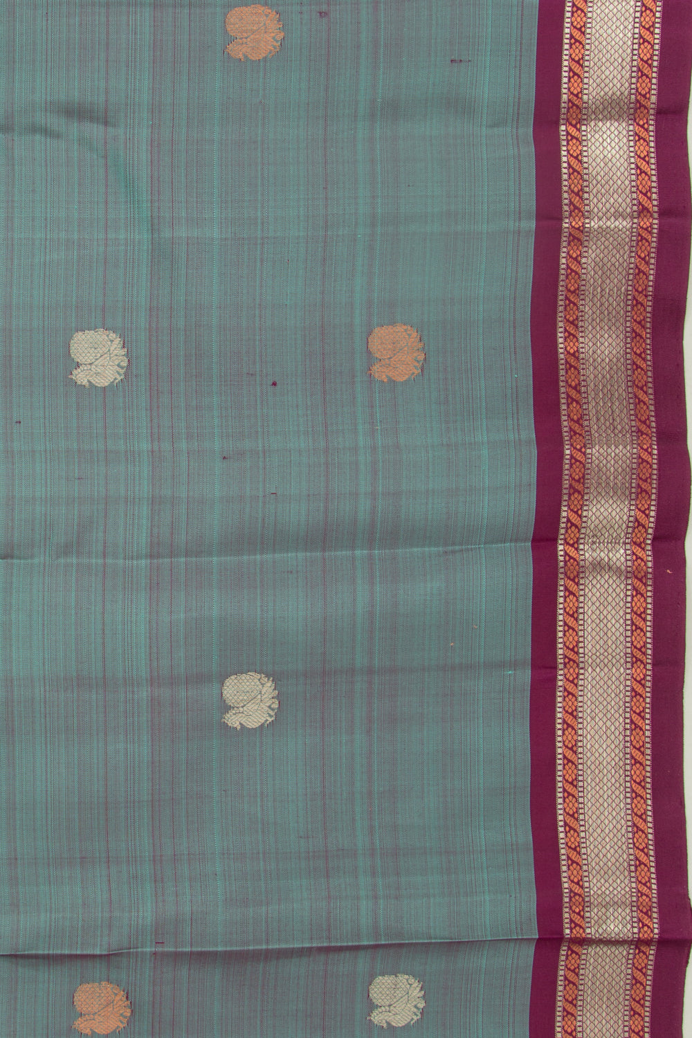 Kanchipuram Silk Butta Elephant Grey Saree