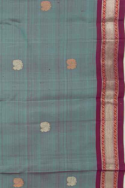 Kanchipuram Silk Butta Elephant Grey Saree